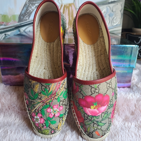 GUCCI GG Blooms Supreme women's  Espadrille. Available in size 37.5 - Picture 6 of 13